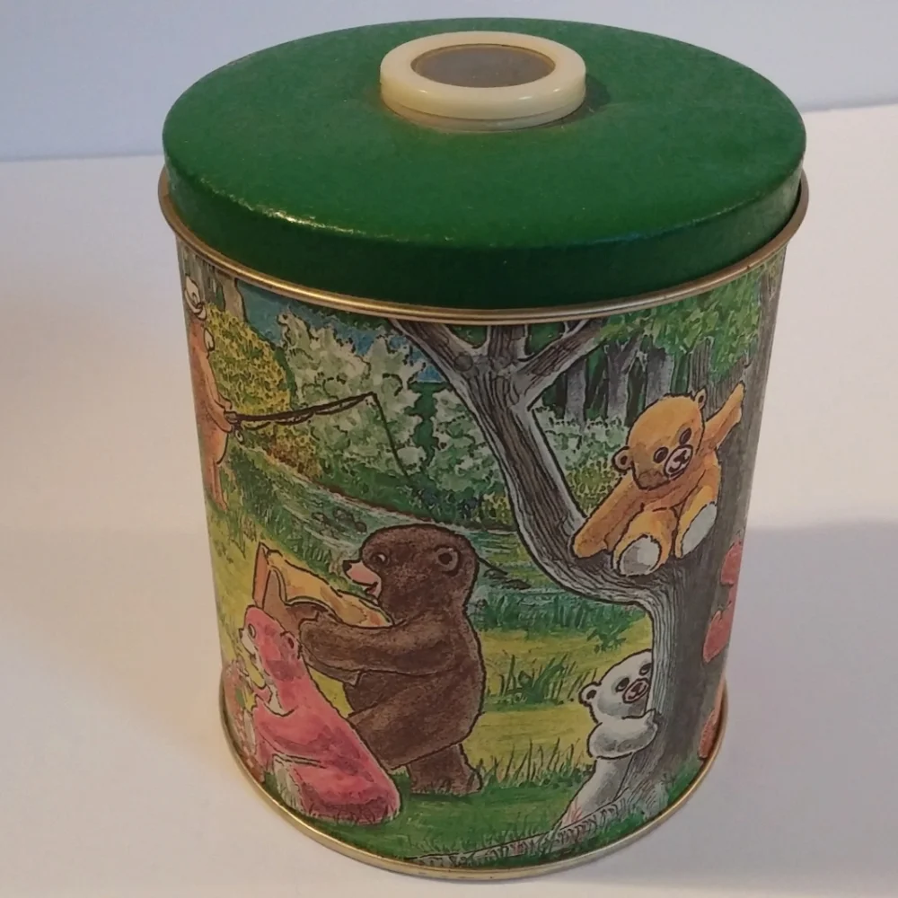 Vintage Graphic Tin The Teddy Bears Picnic Tin Canister